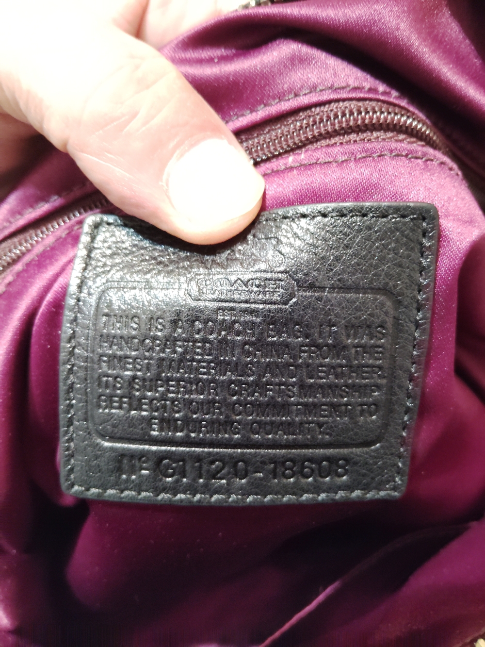 Coach Black and Silver Signature Purse with Leather Trim - Picture 7 of 7